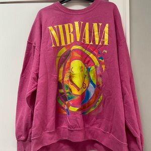 Nirvana Pink Graphic Sweatshirt